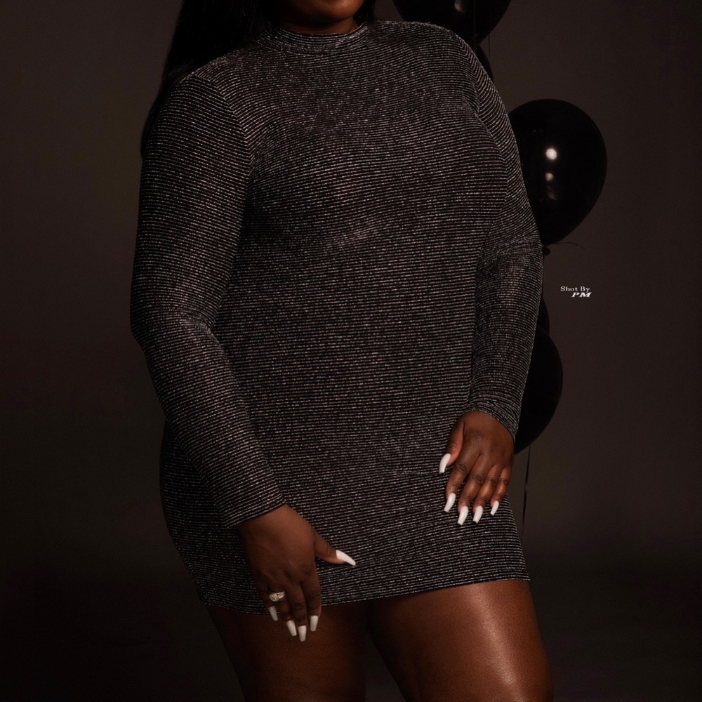 Black and sliver shimmer dress